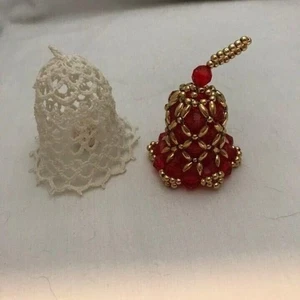 #1318 Bell Christmas Tree beaded crochet ornaments  2.25 in X 2.25 in - Picture 1 of 6