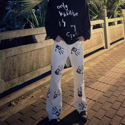 Men White Bootcut Pants Brand New Condition Hips: 94-114 Cm Length: 98-107 Cm - Image 1 of 4