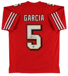 Jeff Garcia Authentic Signed Red Pro Style Jersey w/ Drop Shadow BAS Witnessed - Picture 1 of 3