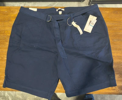 Pantalones Cortos Gloria Vanderbilt Para Mujer Talla 24W Azul Marino Ultra Sarga Cinturón Nuevos con Etiquetas Nuevos Foto 1 de 4