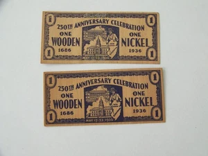 Bridgeton New Jersey Wooden Nickels 1936 - Picture 1 of 2