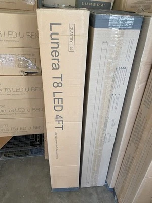 LOT OF 25 - 15W T8 LED 4' G13 3500K 1800LM BALLAST BYPASS 83CRI 50000HR LUNERA