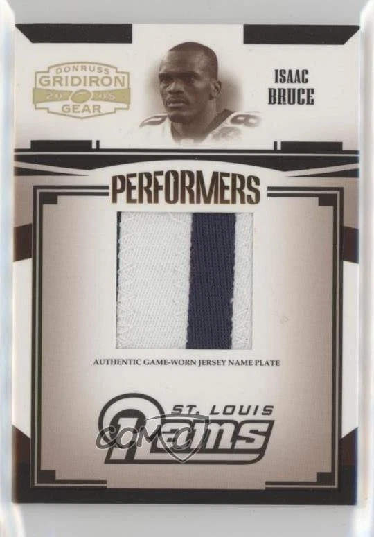 2005 Donruss Gridiron Gear Performers Name Plate /50 Isaac Bruce #P-23 HOF - Image 1 of 2