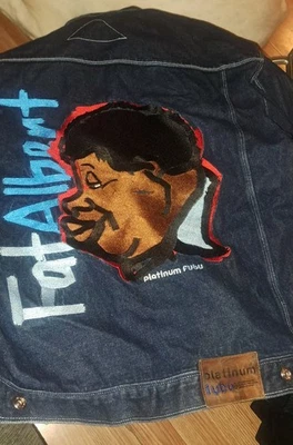 Chaqueta de mezclilla bordada Jean Fat Albert azul fubu platino vintage para hombre - XL Foto 1 de 4
