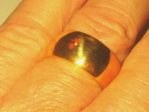 Fede nuziale oro giallo 14 kt placcata pesante larghezza 10 mm cupola liscia 8,5 g misura 10 - Foto 1 di 3