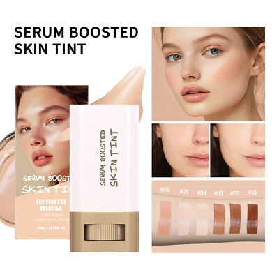 Serum Boosted Skin Tint Foundation Stick Vegan Full Coverage Face Makeup 18g UK