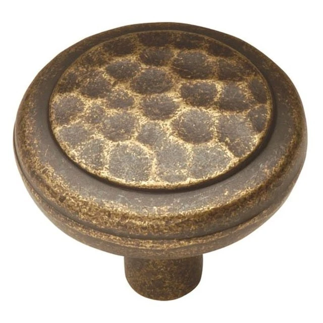 Perilla de gabinete de latón antiguo oscuro Hickory Hardware paquete de 10 tiradores martillados P7528-WDA Foto 1 de 1