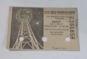 The 1982WORLDS FAIR - Knoxville TN - SUNSPHERE ADMISDION Adult Ticket Stub! - Picture 1 of 3