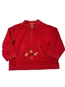 Vintage Gymboree 2005 Sugar and Spice Girls Red Fleece Quarter-zip Jacket 3T - Picture 1 of 4