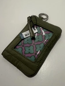 Vera Bradley Women's Ultralight Deep Lichen Green Zip ID Case-NWT - Picture 1 of 5