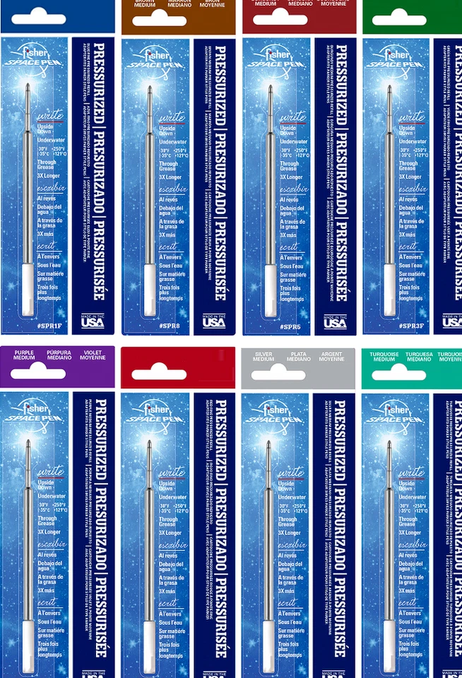 FISHER Space Pen Ballpoint Refills - All Colours Available - Fine Medium Broad - Image 1 of 1