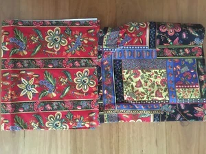 Provence Patchwork fabric in blue/red/black - Picture 1 of 1