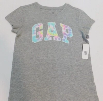Gap Girl T-Shirt Heather Gray Multicolor Size S/6-7 Cotton Gap Logo New - Image 1 of 4