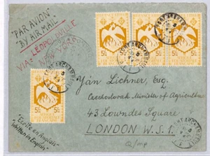 France Cols CHAD AEF Cover Port Archambault GB CZECHOSLOVAKIA Gov 1944 WW2 ZN67 - Picture 1 of 8