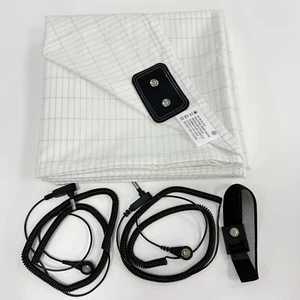 5% Silver Fiber Grounding Flat Sheet Cotton For Bed White With Earth Cord - Picture 1 of 6