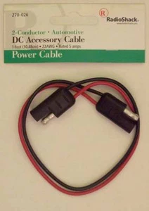 Cable accesorio de CC automotriz RadioShack de 1 pie ~ desconexiones rápidas polarizadas - Imagen 1 de 1