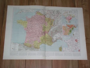 1925 VINTAGE HISTORICAL MAP OF FRANCE IN 1789 / PRUSSIA AUSTRIA - Picture 1 of 14