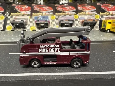 Vintage MATCHBOX Snorkel Truck Fire Dept 1981 Maroon/Gray - Image 1 of 4