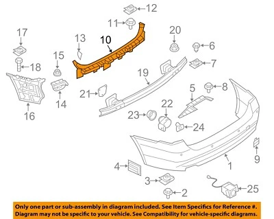 Componentes del parachoques trasero BMW OEM 06-11 325i - soporte central 51127058522 Foto 1 de 2