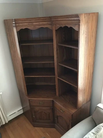 PENNSYLVANIA HOUSE Solid Oak 4 Piece Corner Cabinet & Side Cabinet Set EXC COND! Cover