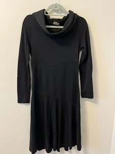 Athleta Merino Wool Camber Cowl Neck Dress BLACK SIZE Med Tall #773894 EUC! - Picture 1 of 6