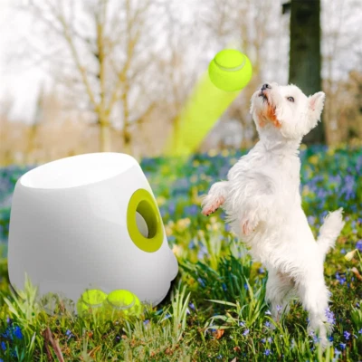 Automatic Dog Ball Launcher Included 6 Tennis Balls Dog W/ 3 Adjustable Launch - Image 1 of 4