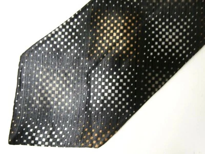 Corbata de Colección Croft & Barrow Para Hombre Marrón Negro Gris Punto Geométrico Seda 58" Foto 1 de 4