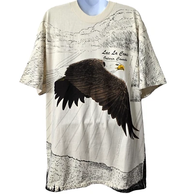 Camiseta Gráfica Águila Calva De Colección L Hanes Camisa Ontario Canadá Turista EE. UU. 90 Y2K Foto 1 de 4