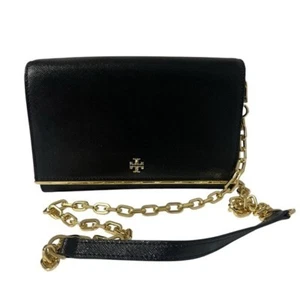 Borsa Tory Burch Emerson Combo tracolla catena oro nera nuova senza etichette - Foto 1 di 8