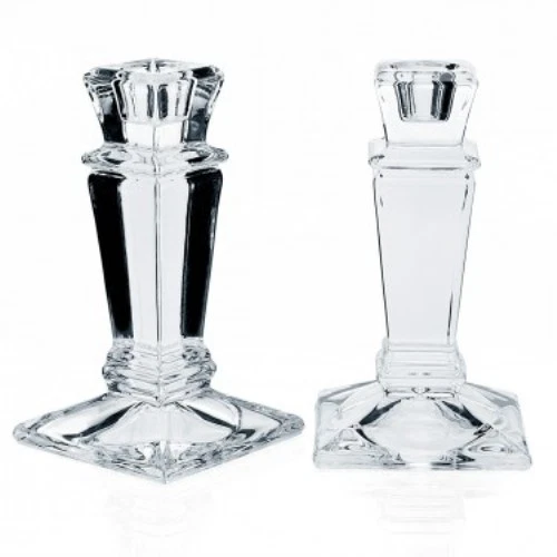 Beautiful Godinger Crystal Glass Classic Candlestick Pair 5.7" Tall EMPIRE  - Image 1 of 1