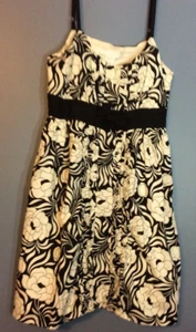 Charlotte Russe Ladies Dress Size Junior Small Black White Ruffles  36 - Picture 1 of 6