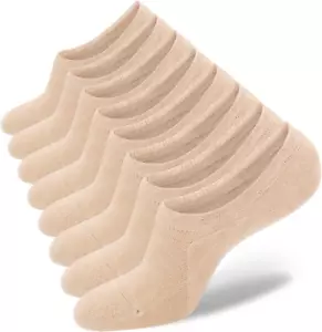 Womens No Show Socks 4-8 Pairs Ondo Low Cut Non-Slip Socks Invisible Cotton Line - Picture 1 of 12