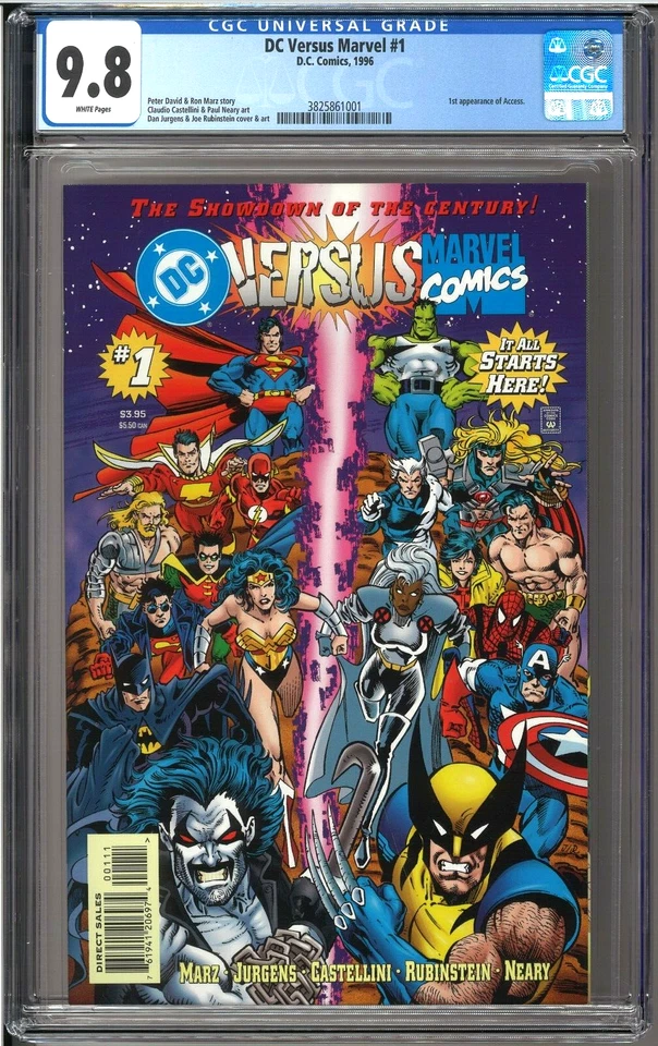 DC Versus Marvel #1 CGC 9.8 White Pages 1st app Access Superman Hulk - Image 1 of 1