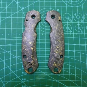 1 Pair Copper Forged Carbon Fiber Handle Scales for Spyderco C223 - Picture 1 of 13