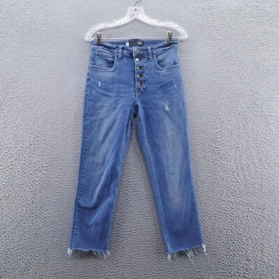 Kut From the Kloth Womens Rachael Fab Ab Mom Jeans 2 Blue Distressed Denim - Image 1 of 4