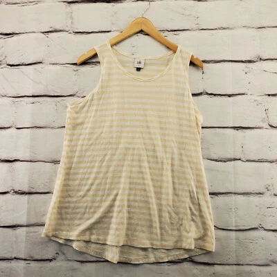 Pullover CABI Tank para mujer grande a rayas sin mangas blanco tostado Foto 1 de 4