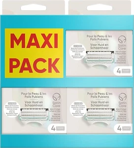 Pack 12 Lames "Gillette VENUS" Satin Care Peau et Poils Pubiens Recharge Rasoir - Picture 1 of 7