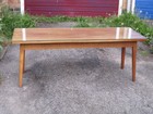 Long Coffee Table Glass Top Vintage Bespoke Unique Long Coffee Table Rare