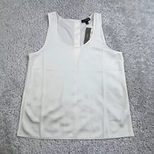 J Crew Sleeveless Shell Top In Everyday Crepe Ivory Womens Small NEW - Picture 1 of 6
