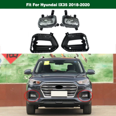Bumper Driving Fog Light Lamps w/Bezel Cover+Bulb For Hyundai IX35 2018-2020 - Image 1 of 4