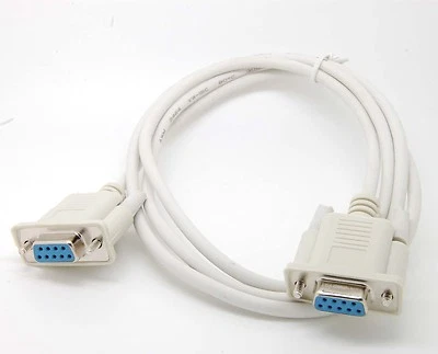 Serial RS232 Null Modem Cable Female to Female DB9 5ft 1.5m Cross connection c76 - Image 1 of 3