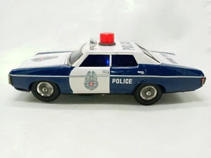 Vintage 1960s bump n go batt operated tin toy Chevy Impala Highway Patrol Car - Picture 1 of 6