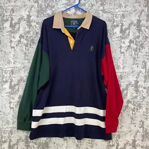 VTG Chaps Ralph Lauren Shirt Mens X-Large Long Sleeve Collared Colorblock Cotton - Picture 1 of 10