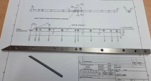 Titan Grade 2 Leiste 6 x 9,7 x L27,8 mm / Ti Gr. 2 Part 6 x 9.7 x L27.80 mm  - Picture 1 of 1