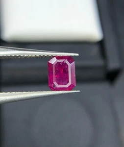 0.95 Ct Natural Untreat ruby Purplish Red Color Emerald Shape loose gemstone - Picture 1 of 7