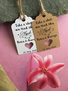 Personalised We Tied the Knot Take a Shot Wedding Favour Tags Thank You 20512 - Picture 1 of 1