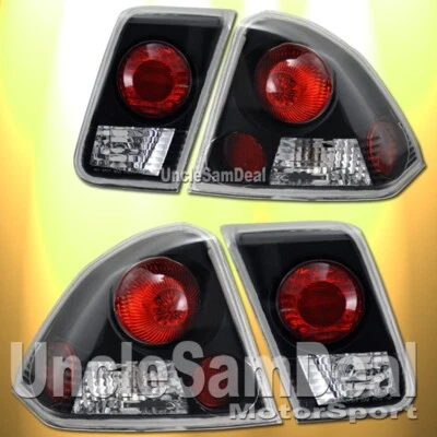 JUEGO DE 4 PIEZAS LUCES TRASERAS NEGRAS LENTE TRANSPARENTE SEDÁN HONDA CIVIC 4 PUERTAS MALETERO Foto 1 de 3