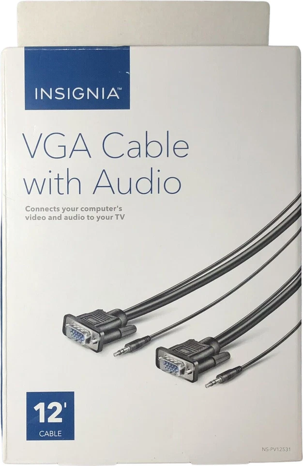 Insignia NS-PV12531 12 inch VGA Cable with Audio - Black