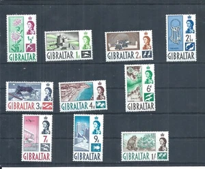 Gibraltar stamps. 1960 QEII series to 1s MH SG 160 - 169 (AQ751) - Picture 1 of 2