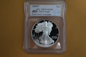 1995 P American Silver Eagle Dollar Proof ICG PR70 DCAM - Picture 1 of 4